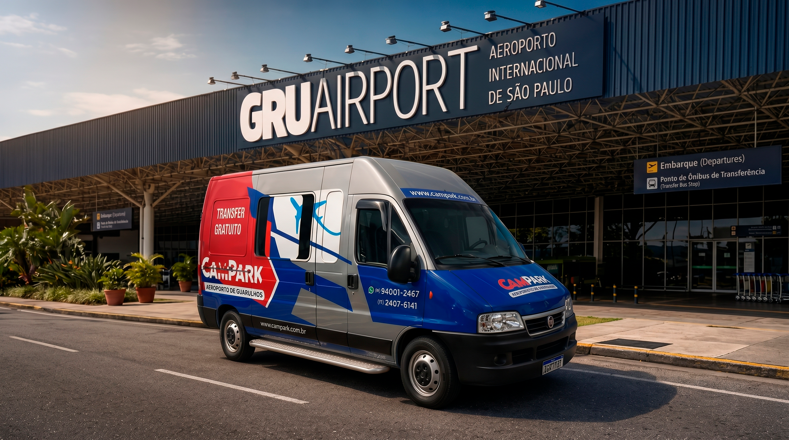Veículo de transporte para transfer ao aeroporto